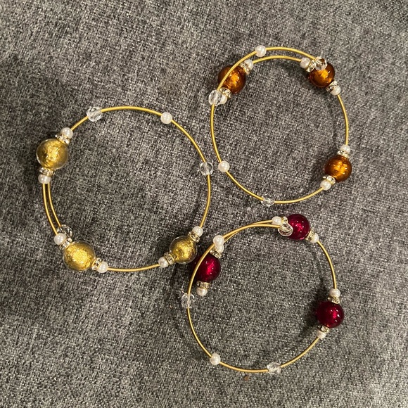 Red Envelope Muarno glass bead bracelet set. - Picture 2 of 7